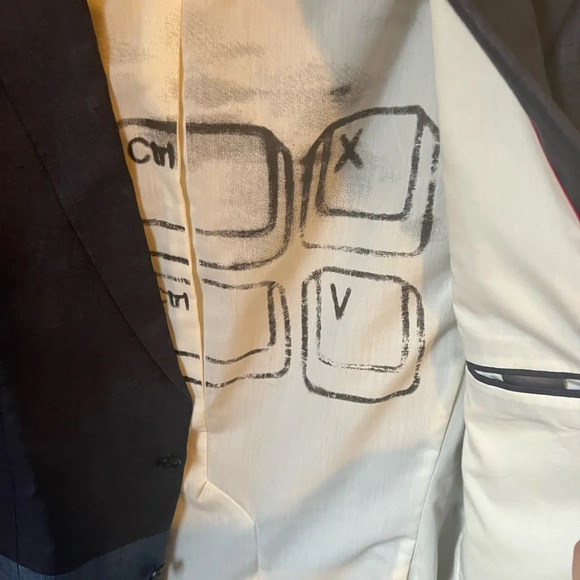 GSUS Industries Linen Two Toned Blue Jacket, size large - Picture 7 of 9